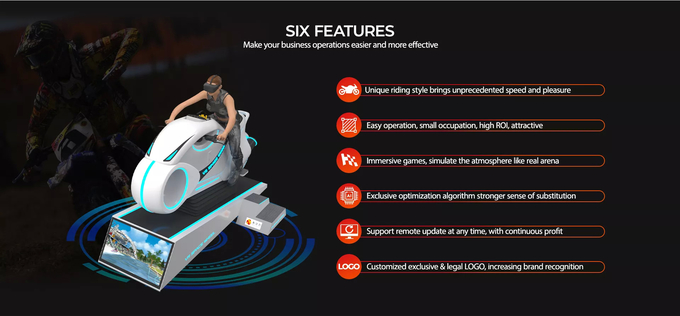 Equipo del coche de carreras de la realidad virtual del simulador de la moto de la fibra de vidrio 9d VR 2