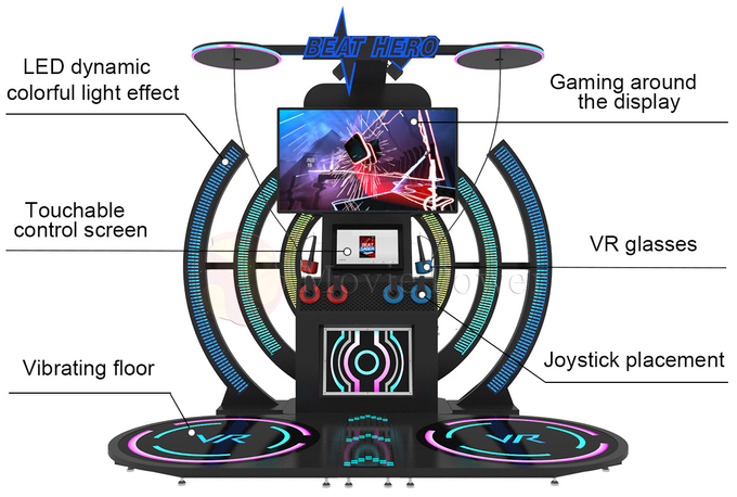 Juego de entrenamiento de la danza de la música del vuelo VR de Arcade Machine Interactive Full Motion del simulador de la música 3