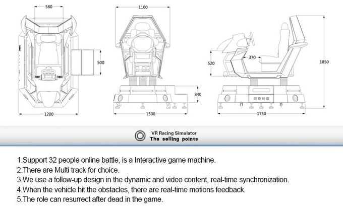 Máquina de juego de carreras de automóviles 9D VR de 360 grados en interiores Realidad virtual Conducción Arcade Simulador de movimiento 4