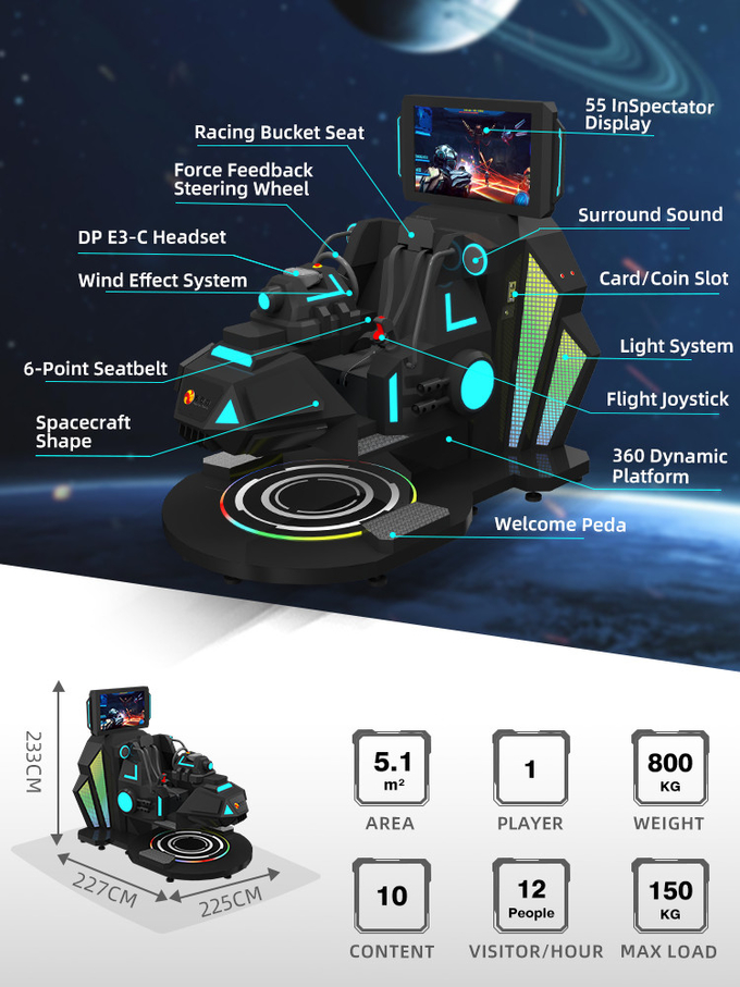 Disparo VR interactivo de 360 grados VR Vuelo VR Simulador de carreras Cockpit Star Warship 1