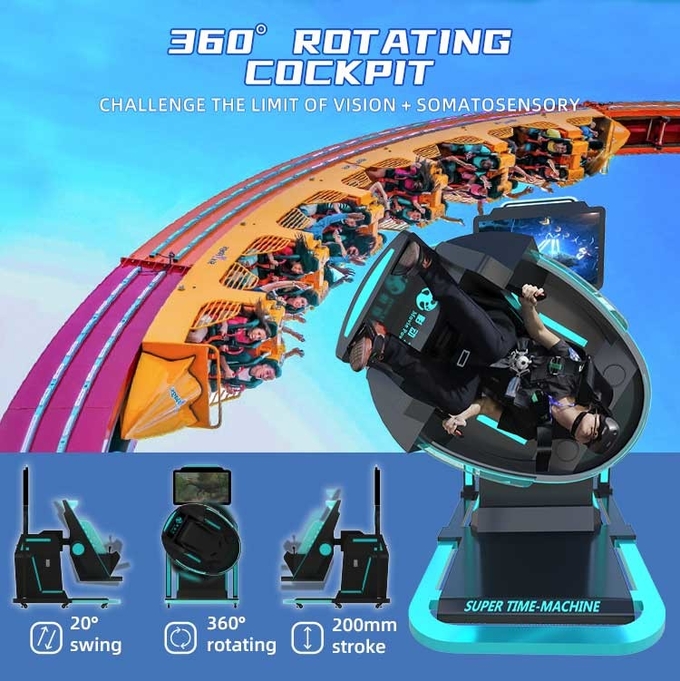 silla del huevo de 220V Vr 360 grados que giran el simulador del movimiento del cine 9d para el anuncio publicitario 5