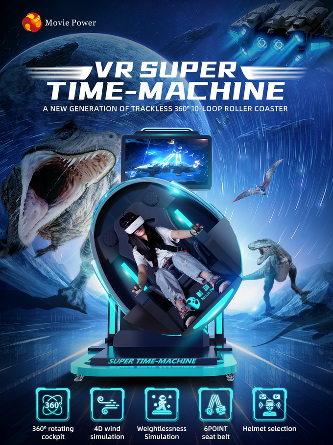 El Time Machine estupendo virtual comercial del simulador 9D VR de la realidad vuela el equipo de juego 3