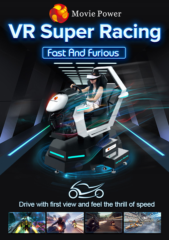 Máquina de juego de carreras de automóviles 9D VR de 360 grados en interiores Realidad virtual Conducción Arcade Simulador de movimiento 0