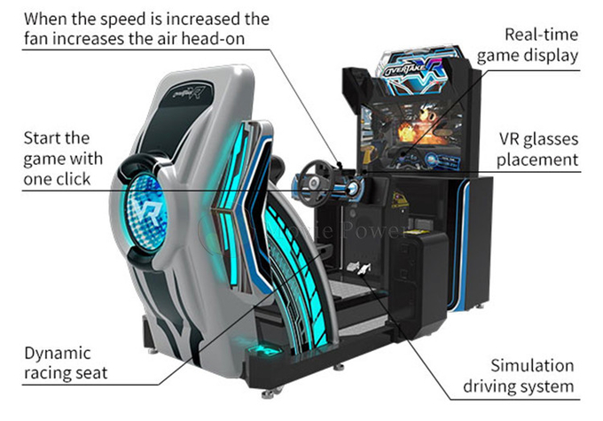 VR Racing para patios de recreo Indoor Racing Simulador de conducción de realidad virtual Juego 9D VR Equipo de juego 7