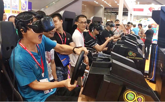 VR Racing para patios de recreo Indoor Racing Simulador de conducción de realidad virtual Juego 9D VR Equipo de juego 6