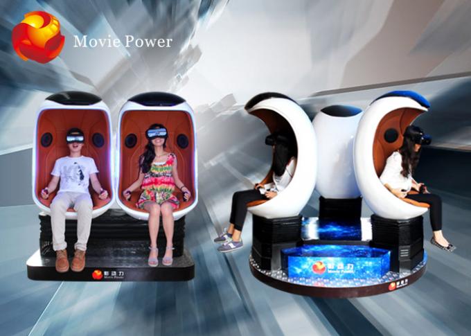 Los asientos dobles caseros interactivos de la realidad virtual del simulador del asiento 9D VR del sistema 2 del cine Egg el cine para la venta 0